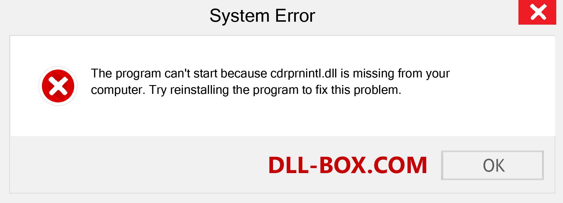  cdrprnintl.dll file is missing?. Download for Windows 7, 8, 10 - Fix  cdrprnintl dll Missing Error on Windows, photos, images